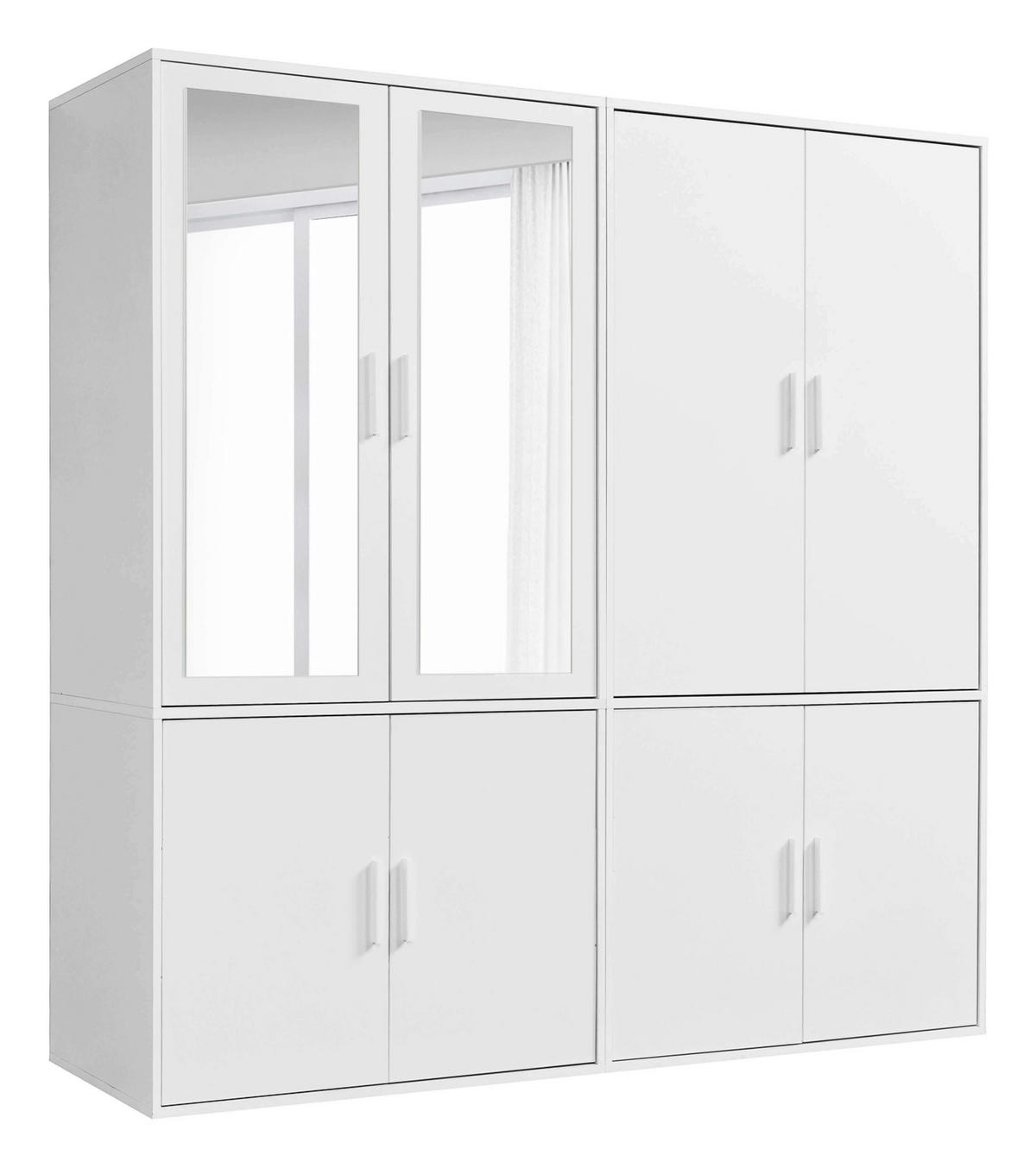 KLEIDERSCHRANK mit Spiegel Der Grenzenlose - Weiß, Holzwerkstoff (180/187/58cm) - Mokebo