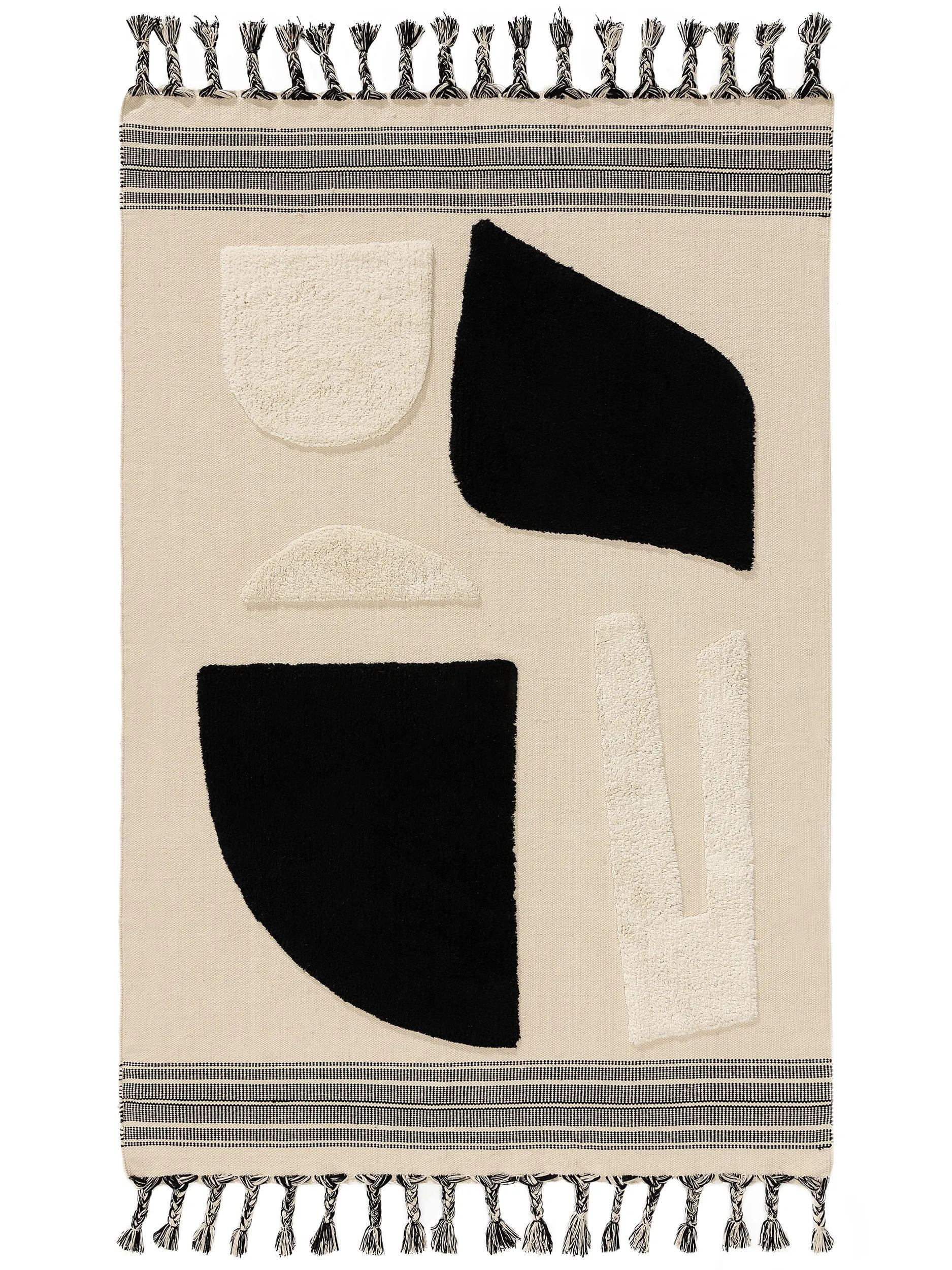 benuta Baumwollteppich Schwarz 160x230 cm