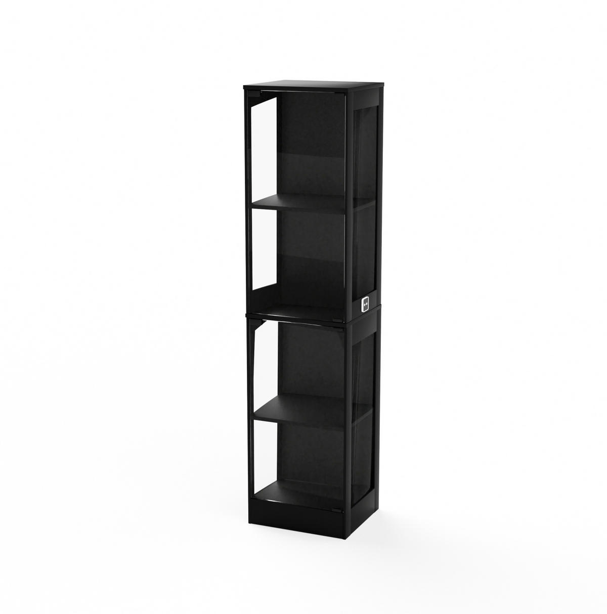 VITRINE 35/40/165 cm mit LED-Beleuchtung, Bewegungssensor, Stauraum und ABS-Rahmen, Akazienfarben - Naturfarben, Kunststoff (40/165/35cm) - Redom
