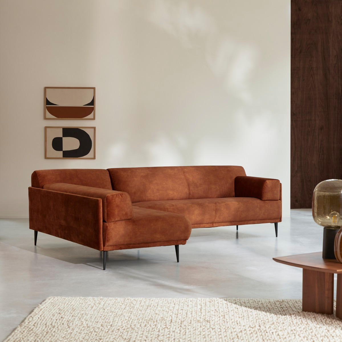 SOFA Finn Terrakotta aus Stoff - Terracotta, Textil (271/81/180cm) - Tikamoon