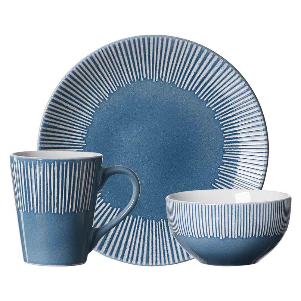 FRÜHSTÜCKS-SET Banda Blau 18er Set - Blau, Keramik (2/2/2cm) - Ritzenhoff Breker