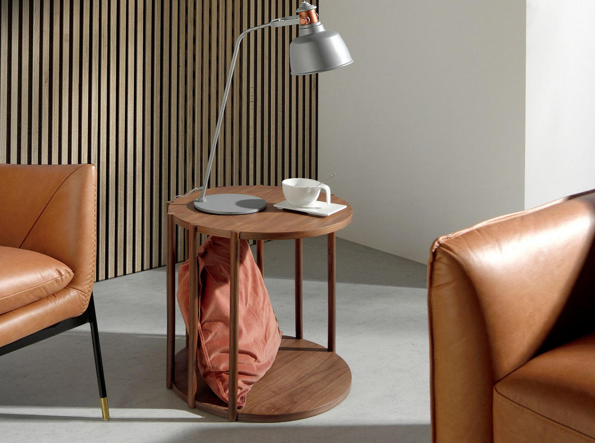 ECKTISCH Runder aus Nussbaumholz Ø45/47 cm - Nussbaumfarben/Walnussfarben, Holz/Holzwerkstoff (45/45/47cm) - ANGEL CERDA