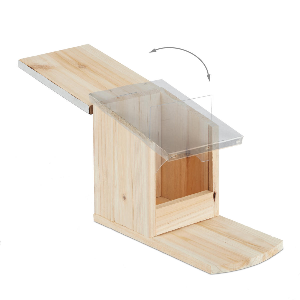 EICHHÖRNCHEN Futterhaus - Hellbraun, Holz/Kunststoff (12/18/25cm) - Relaxdays