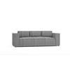 3-SITZER-SOFA Nova Hellgrau Cord - Hellgrau/Schwarz, Holz/Kunststoff (230/64/92cm) - S-Style Möbel