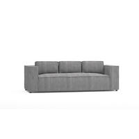 3-SITZER-SOFA Nova Hellgrau Cord - Hellgrau/Schwarz, Holz/Kunststoff (230/64/92cm) - S-Style Möbel