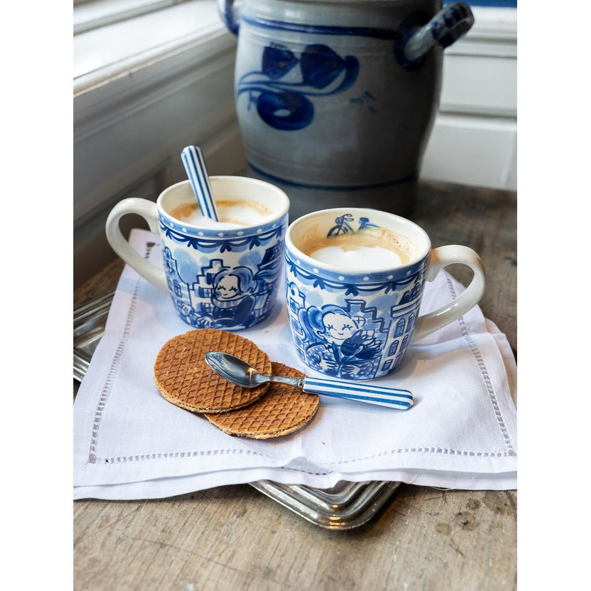 CAPPUCCINO-BECHER Grachten & Tulpen 0,5L - Multicolor, Keramik (0.5L)