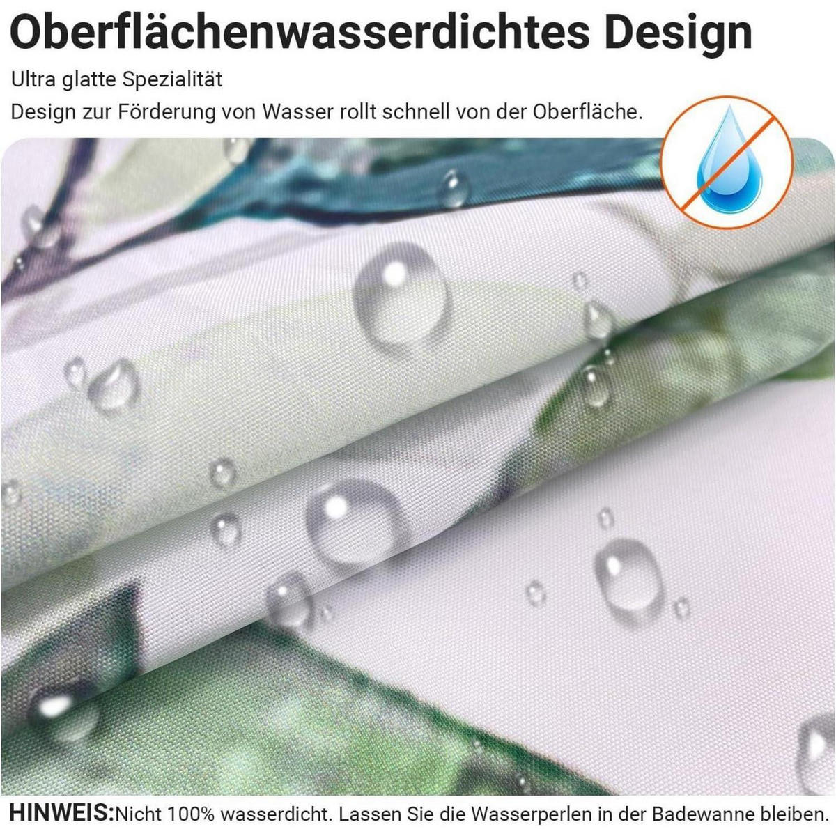 DUSCHVORHANG Blätter 120 x 200 cm Textil Grün - Grün, Textil (120/200cm)