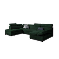 WOHNLANDSCHAFT Schlafsofa Anton - Dunkelgrün, Holzwerkstoff/Textil (342/96/205cm) - Fun Möbel