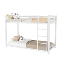 ETAGENBETT aus Metall 90x200 cm Weiß mit Sicherheitsleisten und platzsparendem Design - Weiß, Metall (90/200cm) - Modfu