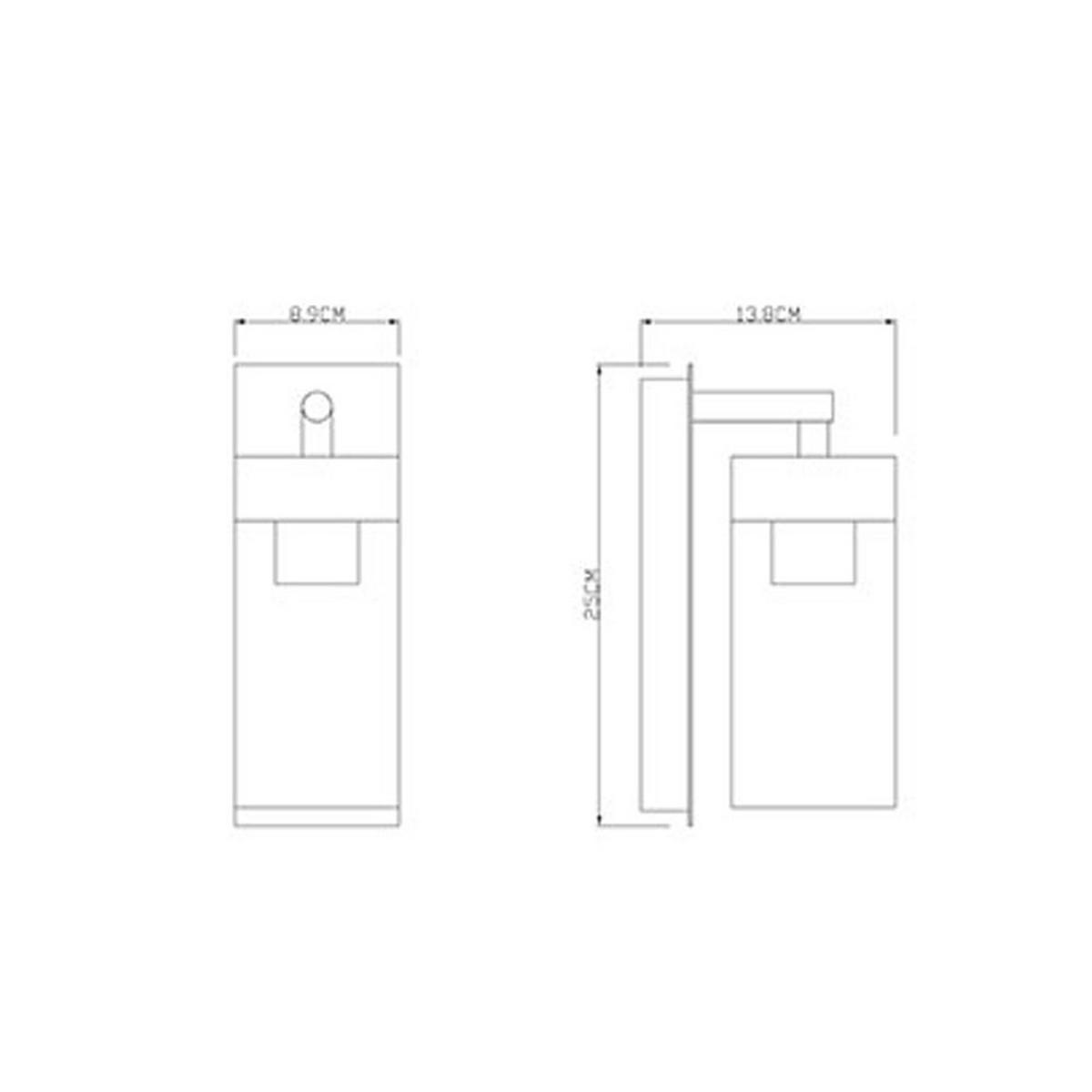 LED WANDLEUCHTE Aluminium Anthrazit - Anthrazit, Metall (13.8/8.9/25cm) - Globo Lighting