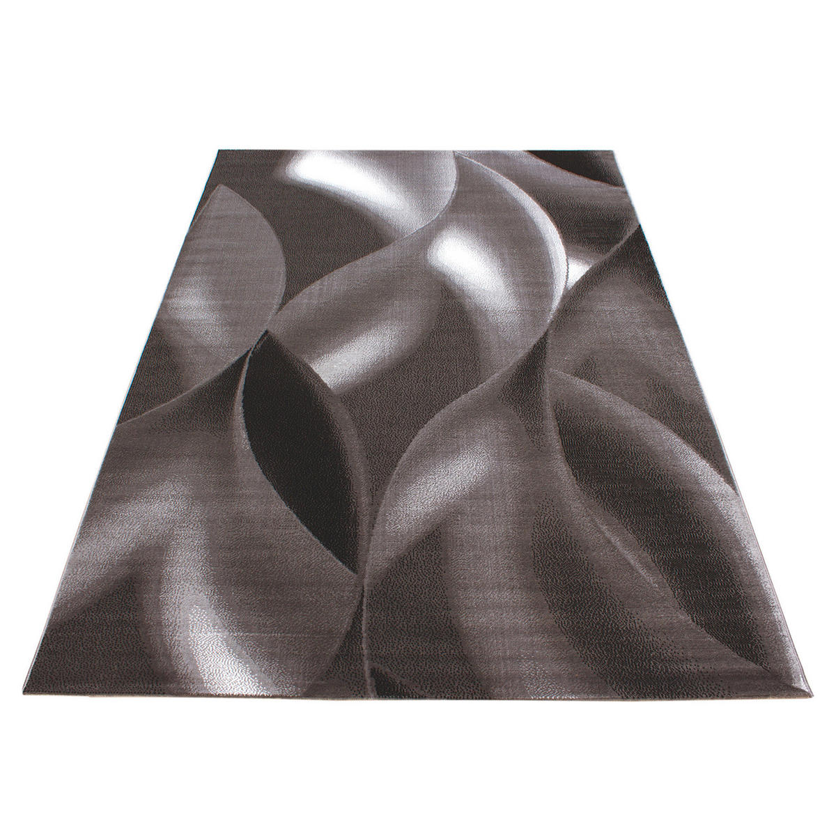 TEPPICH Kurzflor Abstrakte Wellen Polypropylen Wohnzimmer Braun Rechteckig 200x290 - Braun, Textil (200/290cm) - KADIMA DESIGN