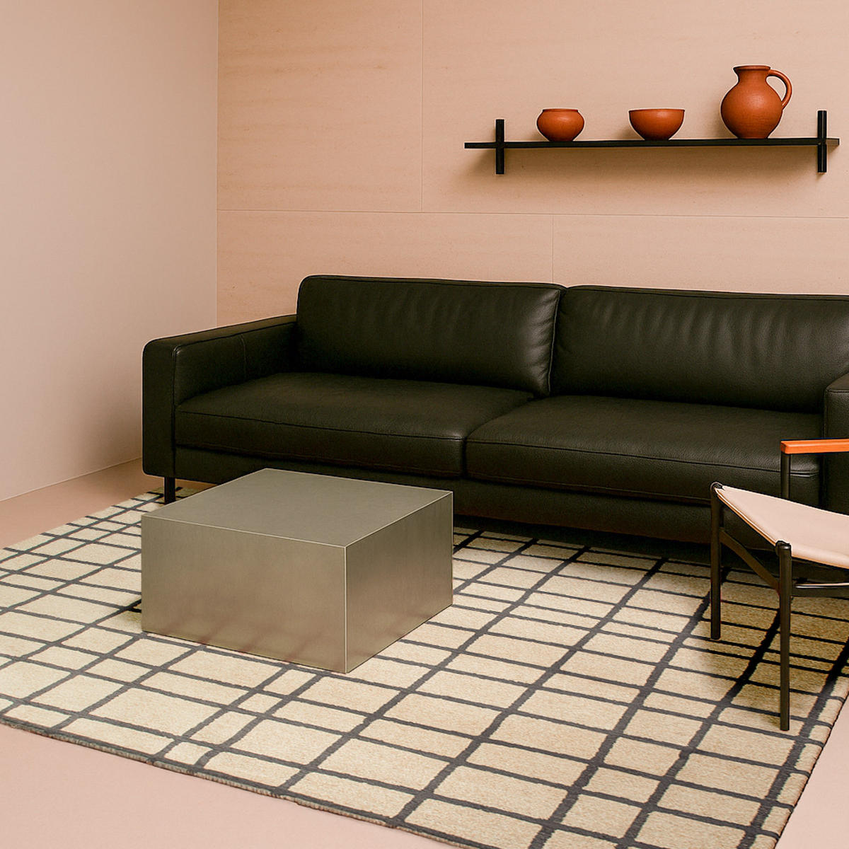 TEPPICH Creamy Black Lola&Moi 80/150 cm - Silberfarben, Kunststoff/Textil (80/150cm) - Lola&Moi