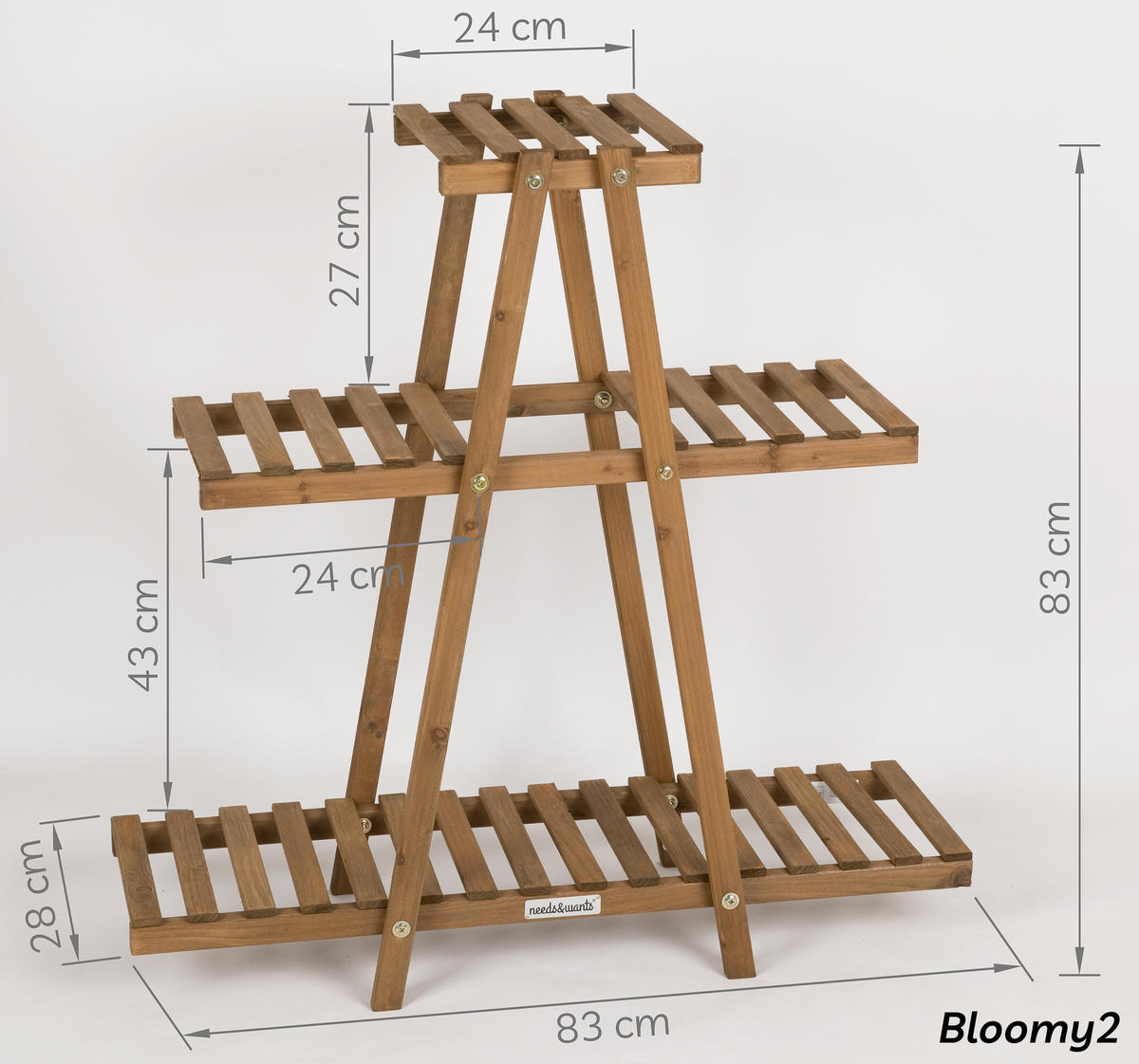 PFLANZENSTÄNDER aus Holz wetterfest für Balkon & Garten - Braun, Holz (83/83/28cm) - needs&wants