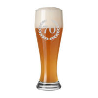WEIZENBIERGLAS MIT GRAVUR 70. Jubiläum transparent 0,5 l - Transparent, Glas (0.5L) - LUXENTU