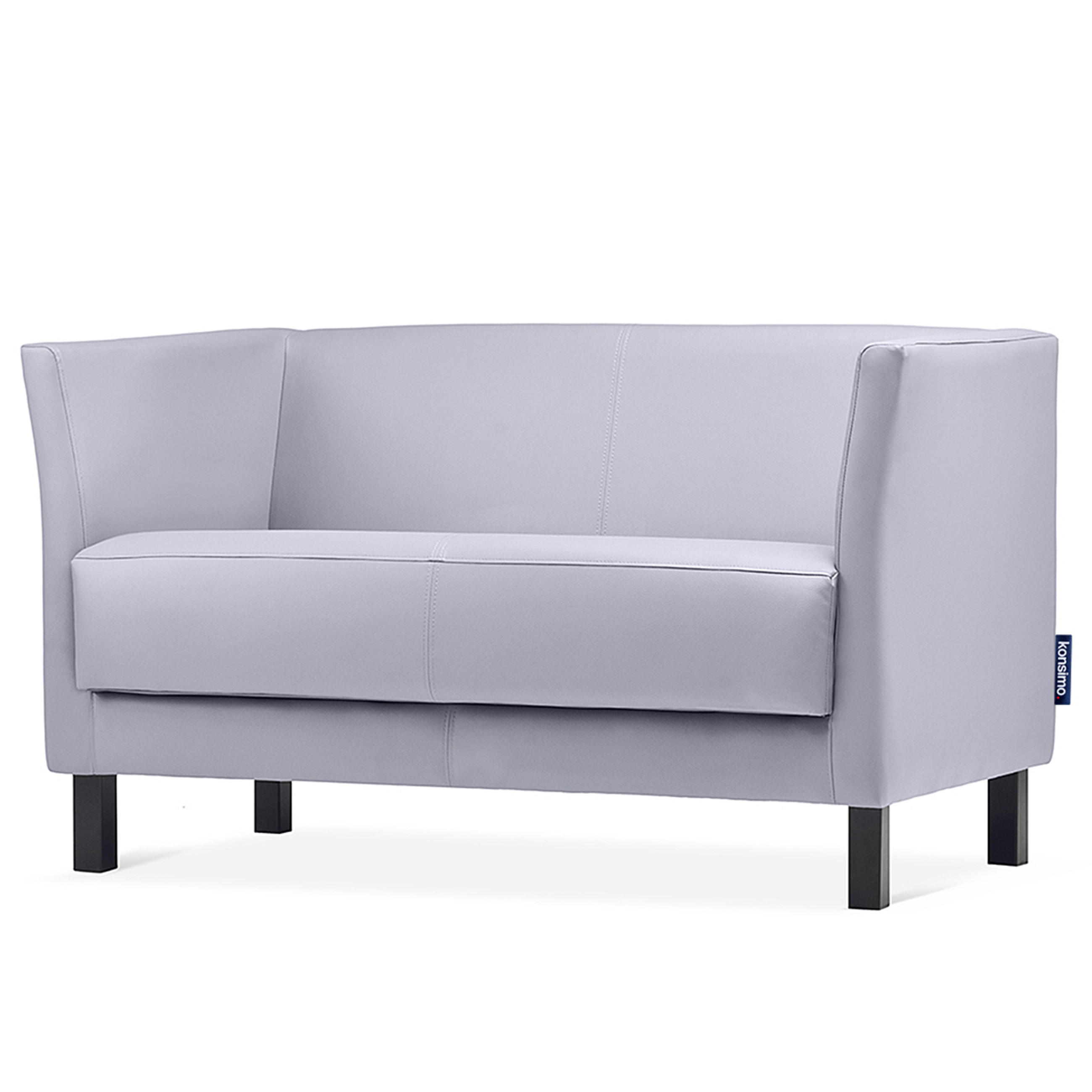 2-SITZER-SOFA ESPECTO Lederoptik, grau - Schwarz/Grau, Textil (67/71/130cm) - KONSIMO®
