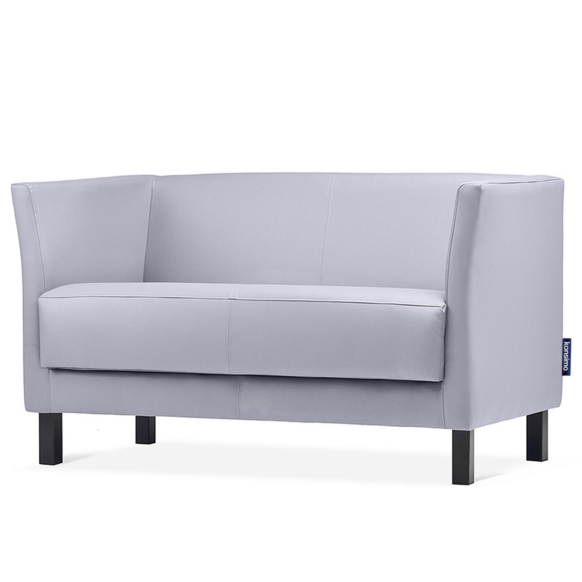 2-SITZER-SOFA ESPECTO Lederoptik, grau - Schwarz/Grau, Textil (67/71/130cm) - KONSIMO®