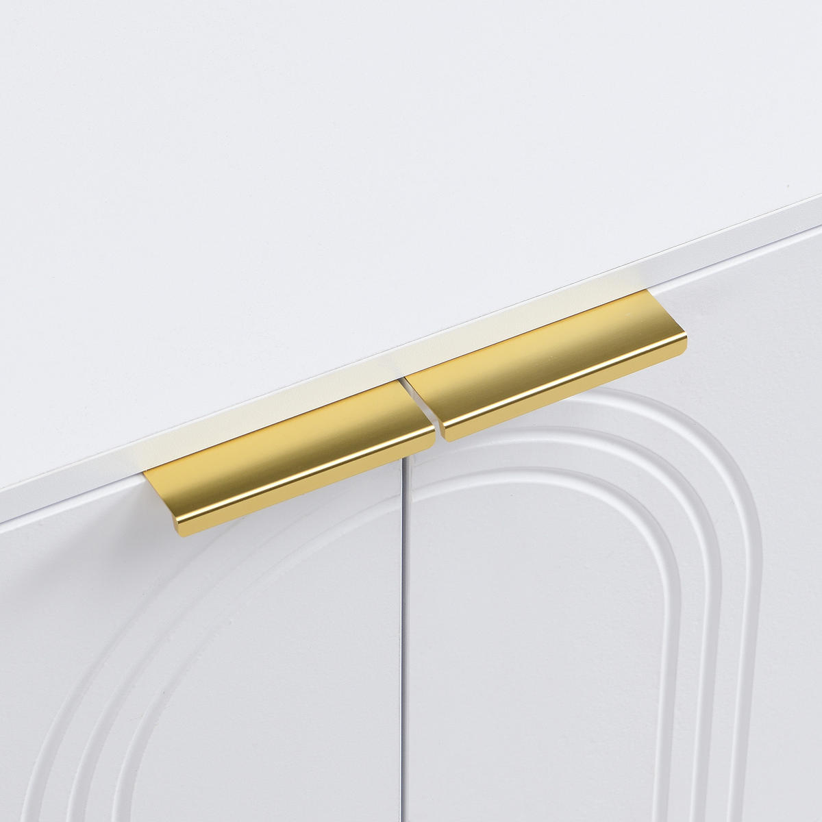 TV-LOWBOARD 170 cm in Weiß & Gold Design - Weiß Hochglanz, Holzwerkstoff (170/47.5/35cm) - Urban Meuble