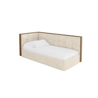 EINZELLBETT Jugendbett mit Bettkasten, Rechts - SOVY 100x200 Beige - Naturfarben, Holzwerkstoff/Textil (100/200cm) - ALTDECOR