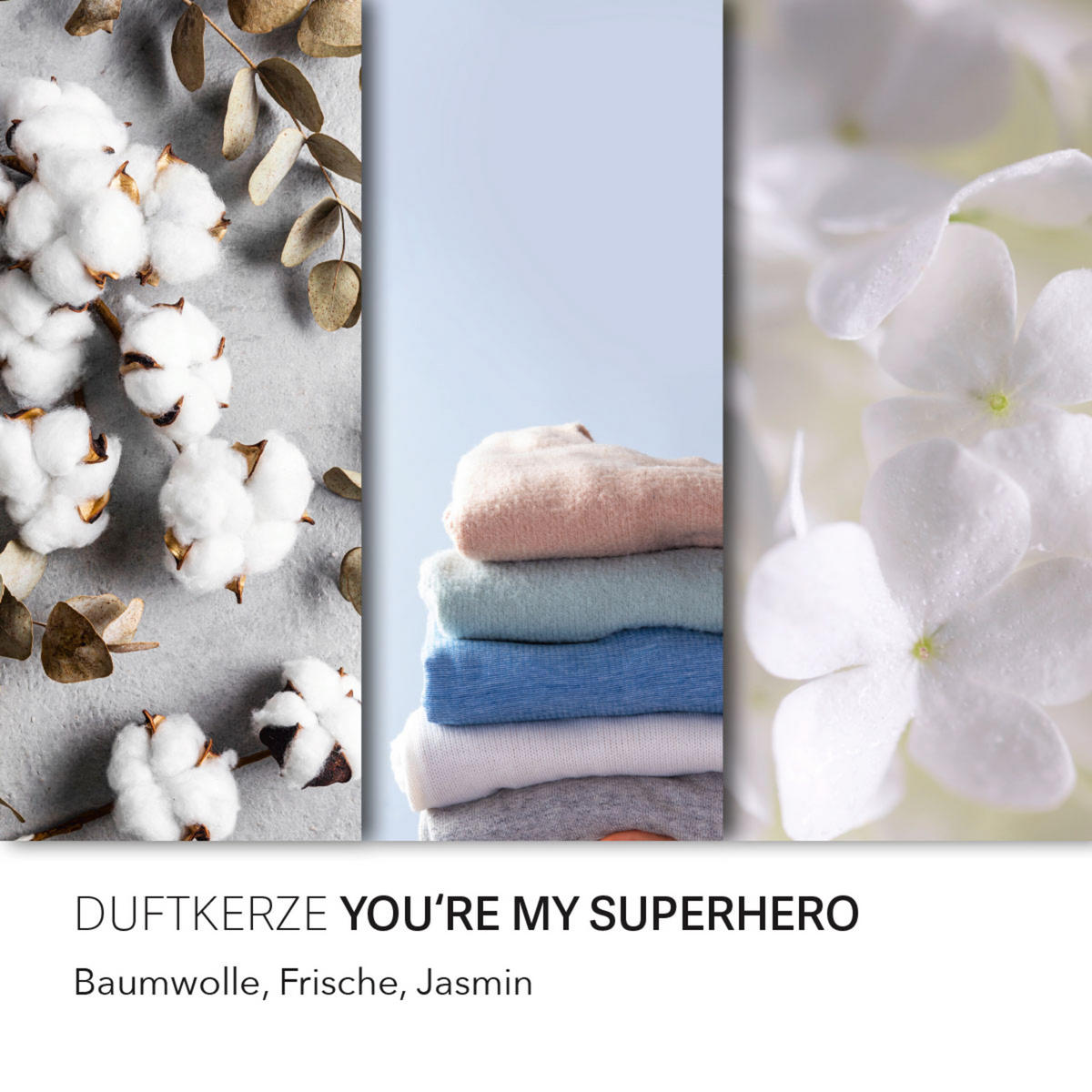 DUFTKERZE Peanuts™ - Blau, Glas/Naturmaterialen (11.5cm)