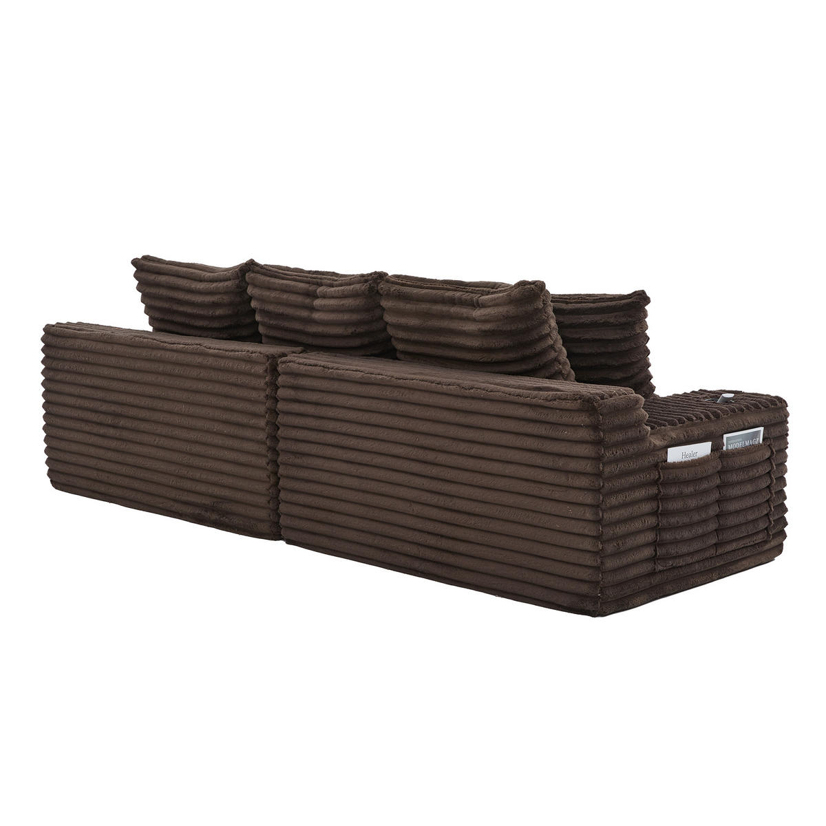 SCHLAFSOFA DE-33739 mit Seitentaschen Kaffeebraun - Braun, Textil (107.48/34.25/38.58cm) - ComfortXL