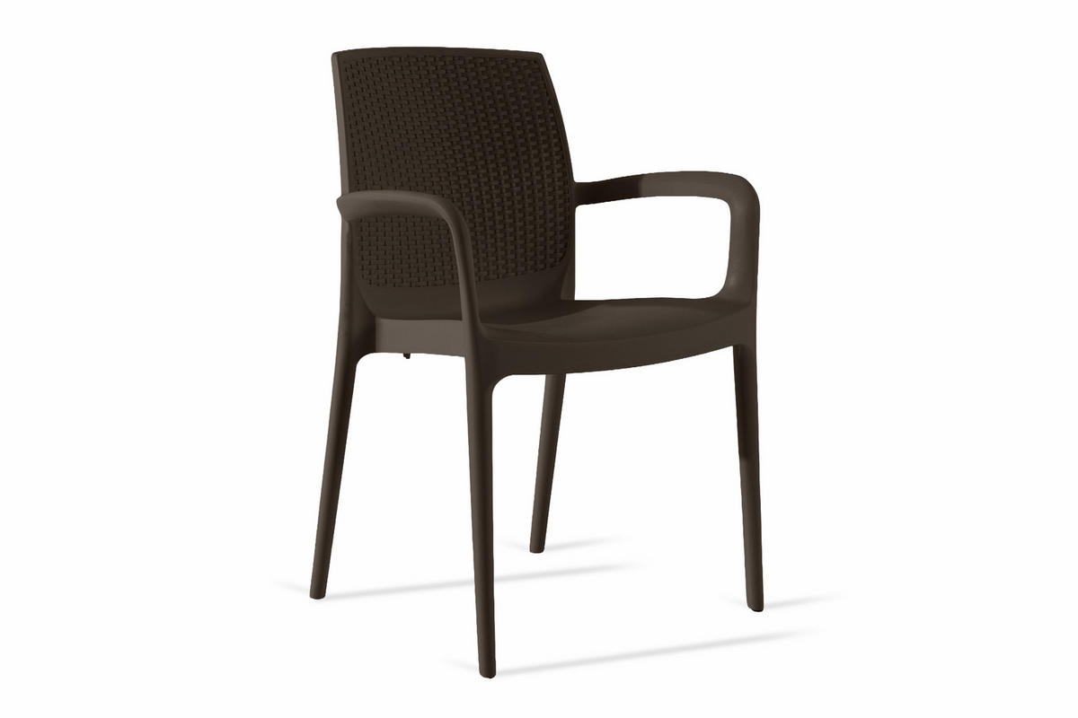 GARTENSTUHL RANTU 4-tlg, Braun - Braun, Kunststoff (60/84/55cm) - KONSIMO®