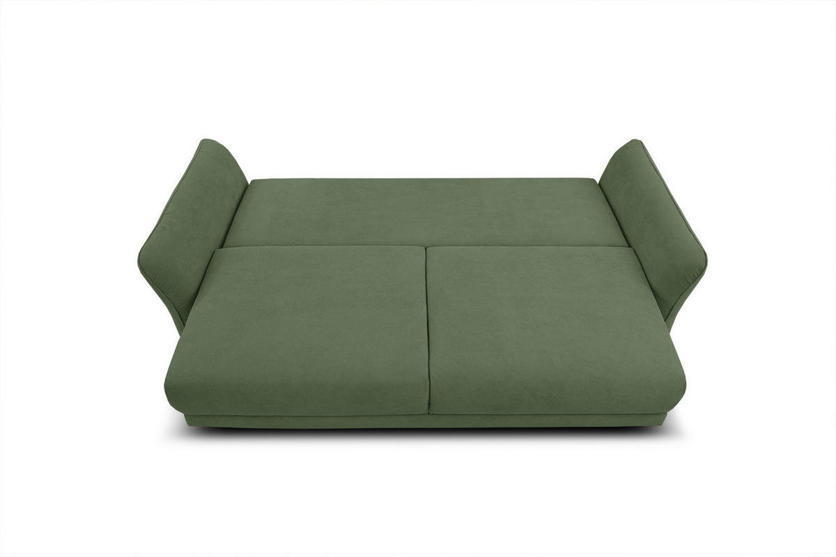 SOFA FIGARI 3-Sitzer mit Schlaffunktion, grün - Braun/Grün, Holz/Textil (232/90/107cm) - Courtois Laville