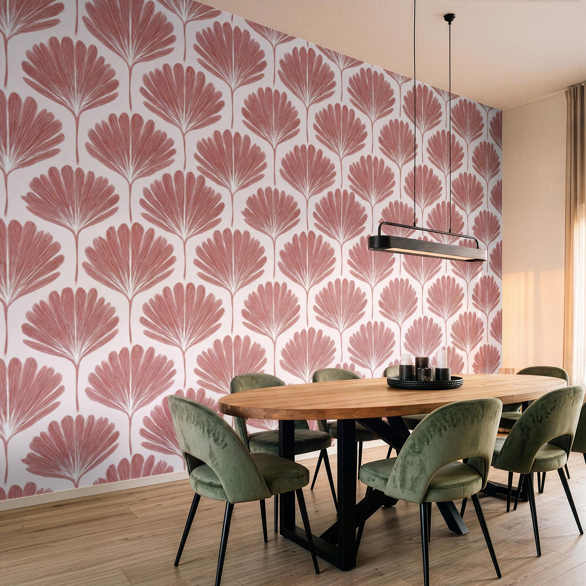 TAPETE - Fächer - Motiv - Terra - 450x280 cm - Rotbraun, Papier (450/280cm) - OnlyWow