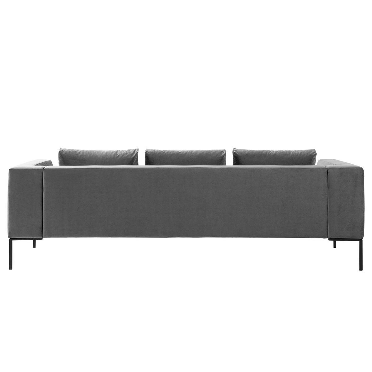 3-SITZER SOFA - Chromfarben/Grau, Textil/Metall (238/81/105cm) - home24