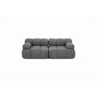 COUCH, 2-Sitzer Modular, Bouclé-Stoff Abriamo, Braun, Selia - Braun, Holz (190/70/95cm) - Kaiser Möbel