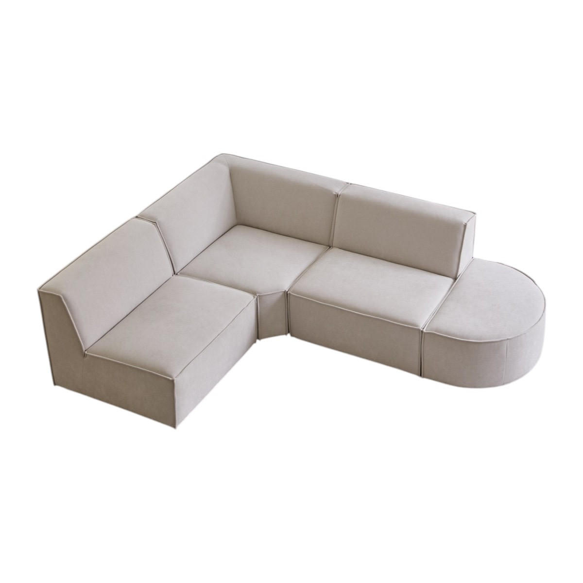 SOFA Dario Beige aus Stoff - Beige, Textil (259/198cm) - Tikamoon