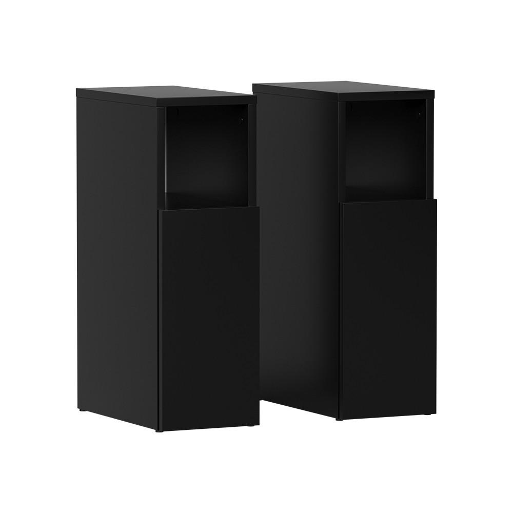 NACHTTISCH Enton Schwarz 2er set - Schwarz, Holzwerkstoff (20/59.5/35cm) - Vicco