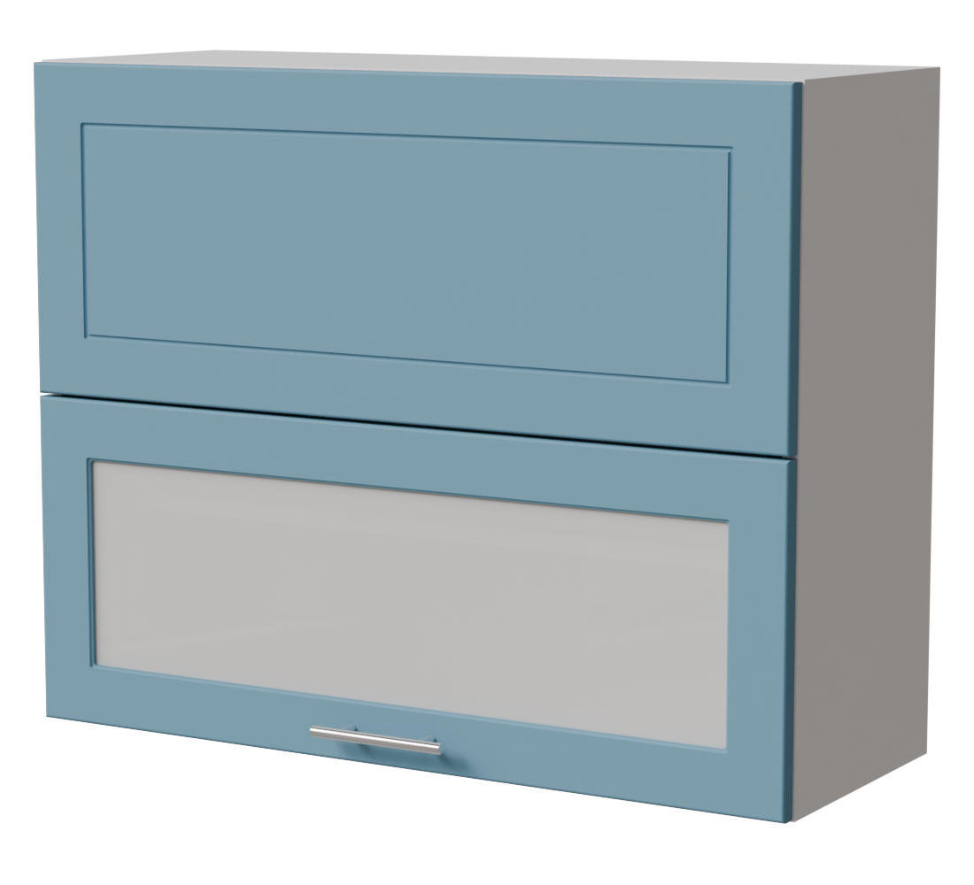 KLAPPHÄNGESCHRANK Bari W8BS/90-AV Weiß / RAL 5024 pastellblau 90 / 32,5 / 72cm - Blau/Weiß, Holz/Holzwerkstoff (90/72/32.5cm) - Feldmann-Wohnen