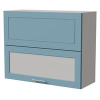 KLAPPHÄNGESCHRANK Bari W8BS/90-AV Weiß / RAL 5024 pastellblau 90 / 32,5 / 72cm - Blau/Weiß, Holz/Holzwerkstoff (90/72/32.5cm) - Feldmann-Wohnen