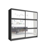 SCHIEBETÜRENSCHRANK FAVERO 12 - 230×215×62 cm mit Regalen & Kleiderstange Grau Graphit - Grau, Holzwerkstoff (230/215/62cm) - Milaros Markt