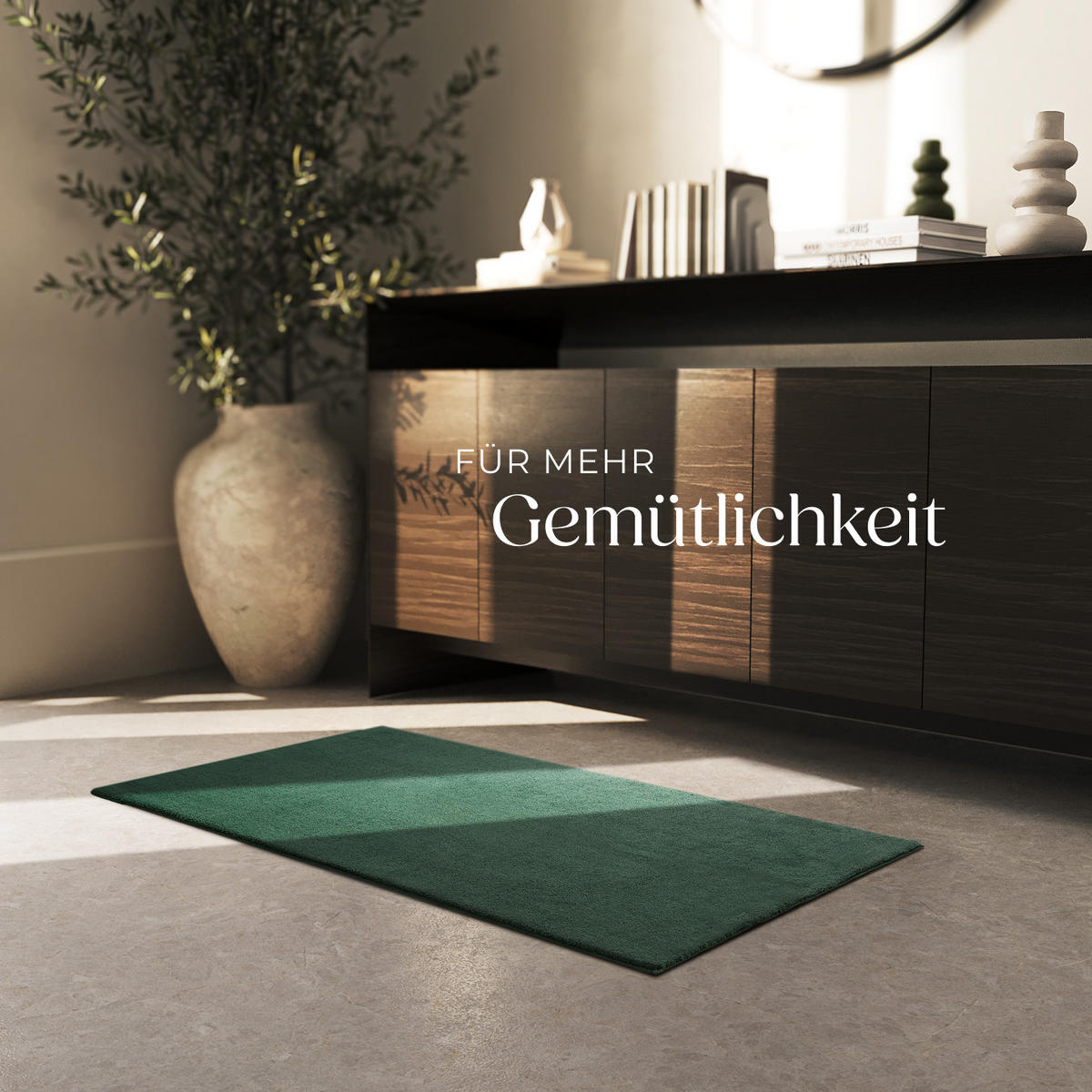KURZFLORTEPPICH Soft Zone,rutschfeste Unterseite,grün - Grün, Kunststoff (110/60cm) - tectake