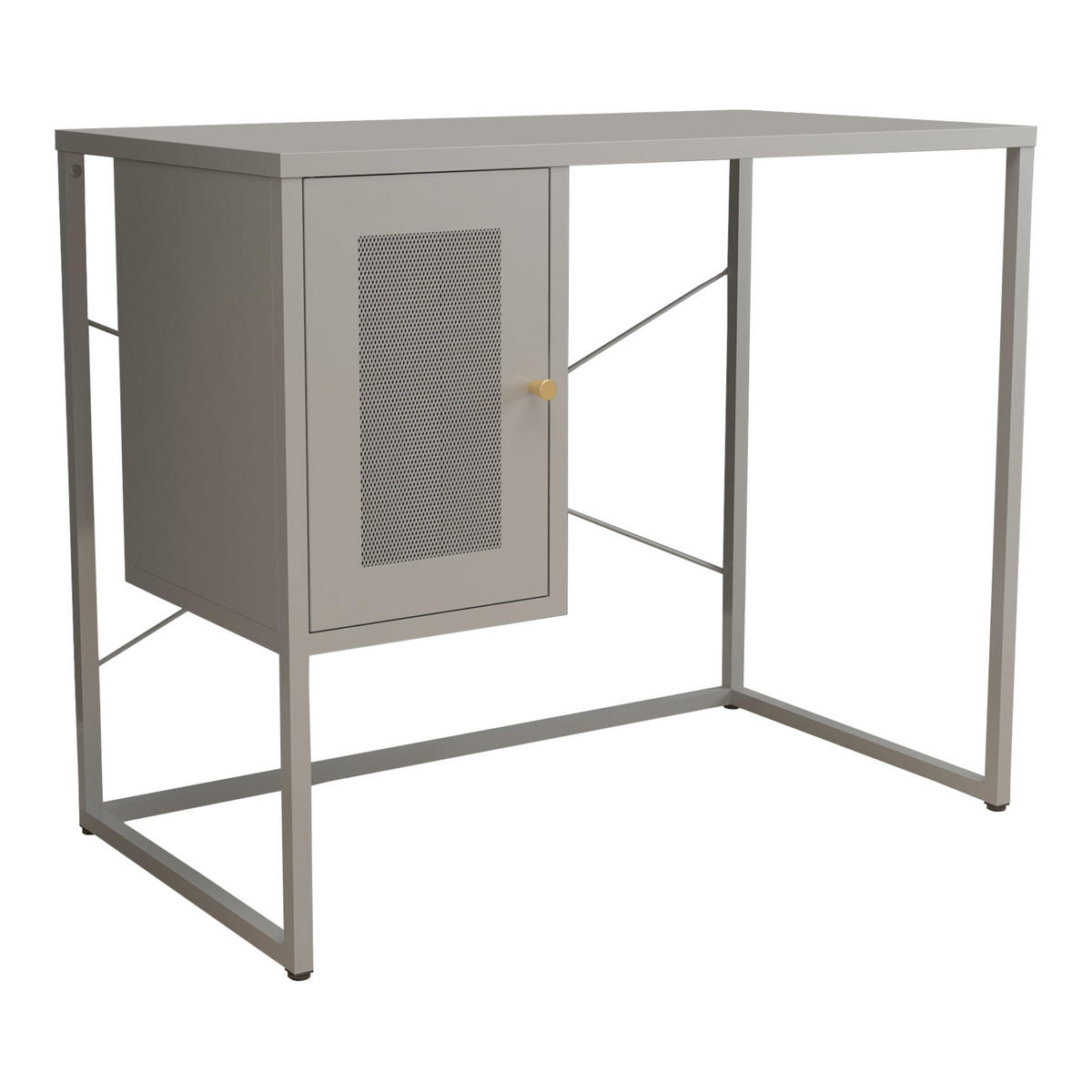 SCHREIBTISCH Sund - Grau, Metall (50/100/75cm) - [en.casa]