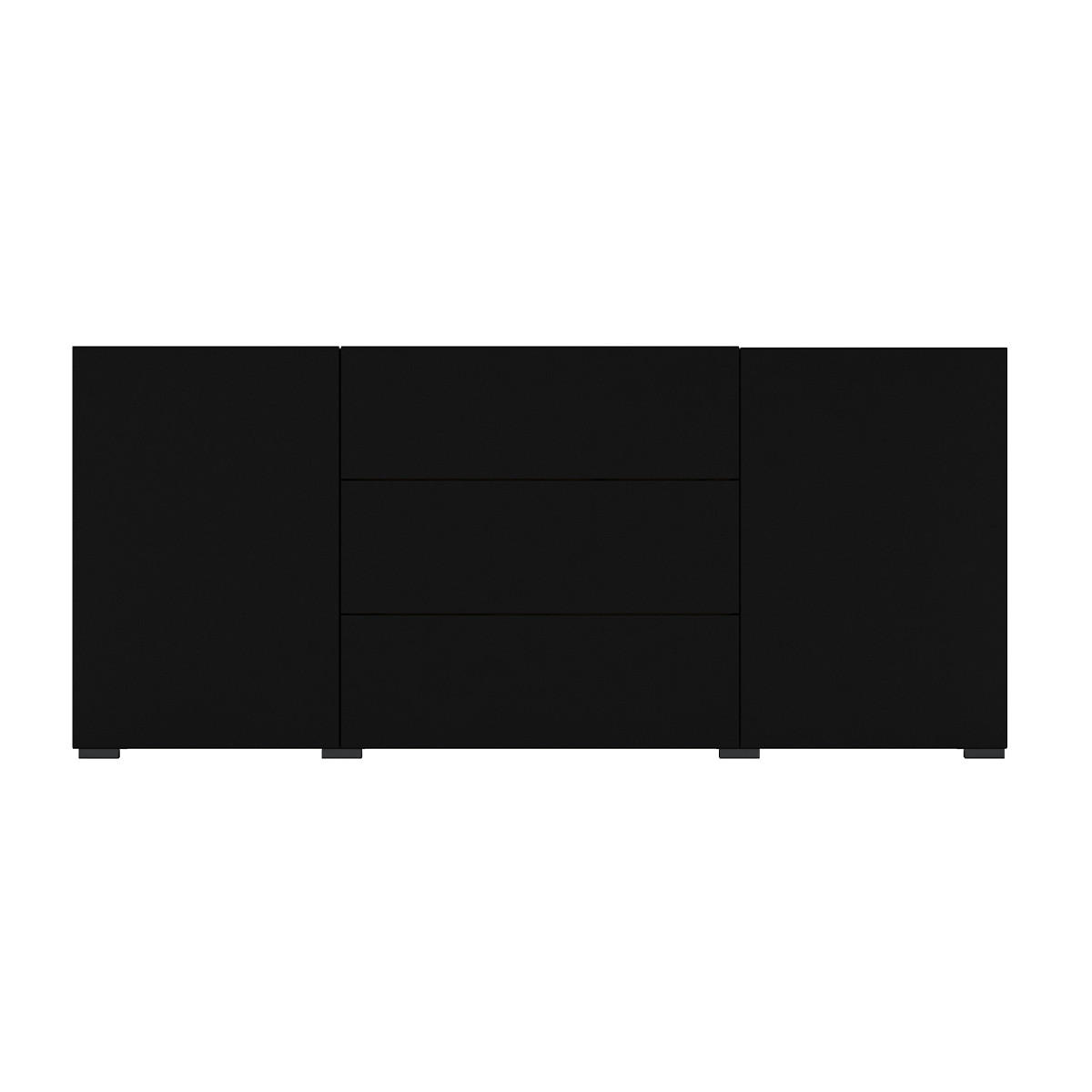 Thumbnail - Petits-meubles Sideboard, Schwarz, Holzwerkstoff, 140x63x35 cm, Wohnzimmer, Kommoden & Sideboards, Sideboards