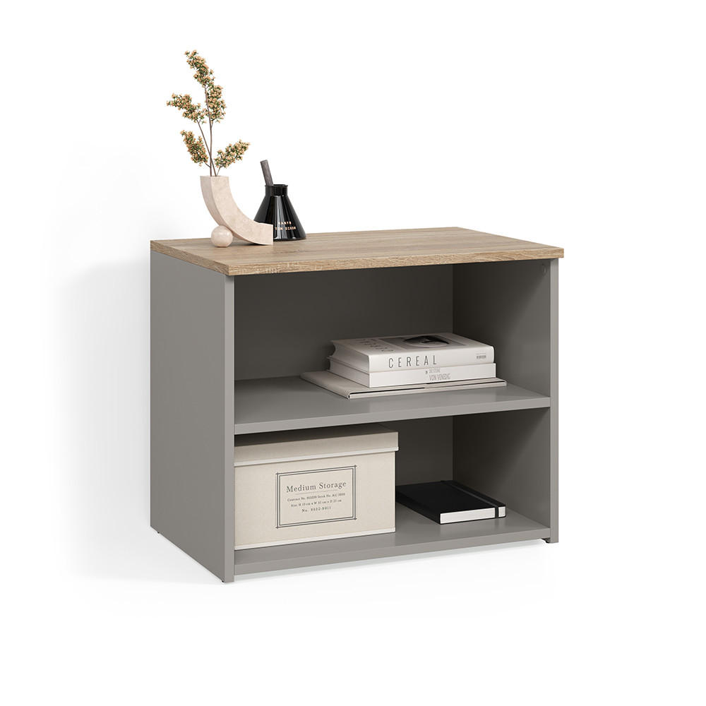Livinity® NÍZKÝ NÁBYTEK POD TELEVIZI Piave Greige 60 x 50 cm se 2 přihrádkami