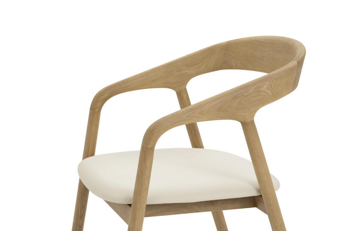 ARMLEHNENSTUHL Celeste, Natur Massiveiche - Beige, Holz (52.5/80/62cm) - WOODEK