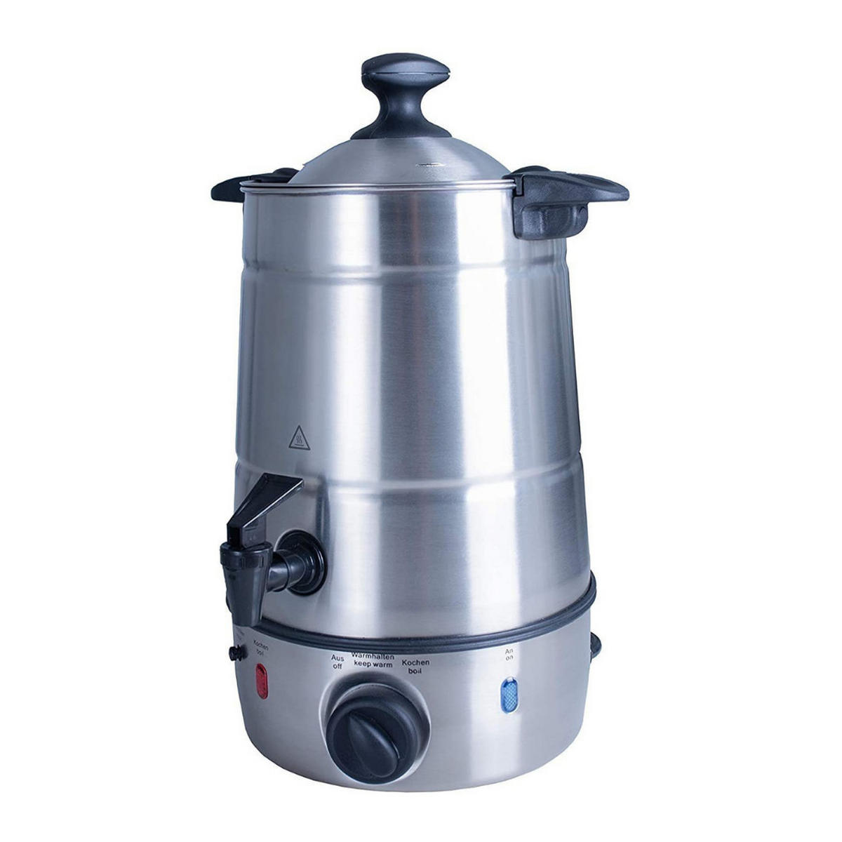 GLÜHWEINKOCHER 6,5L Edelstahl Mit Zapfhahn 2200W - Silberfarben, Metall (21/32/19cm) - Mia