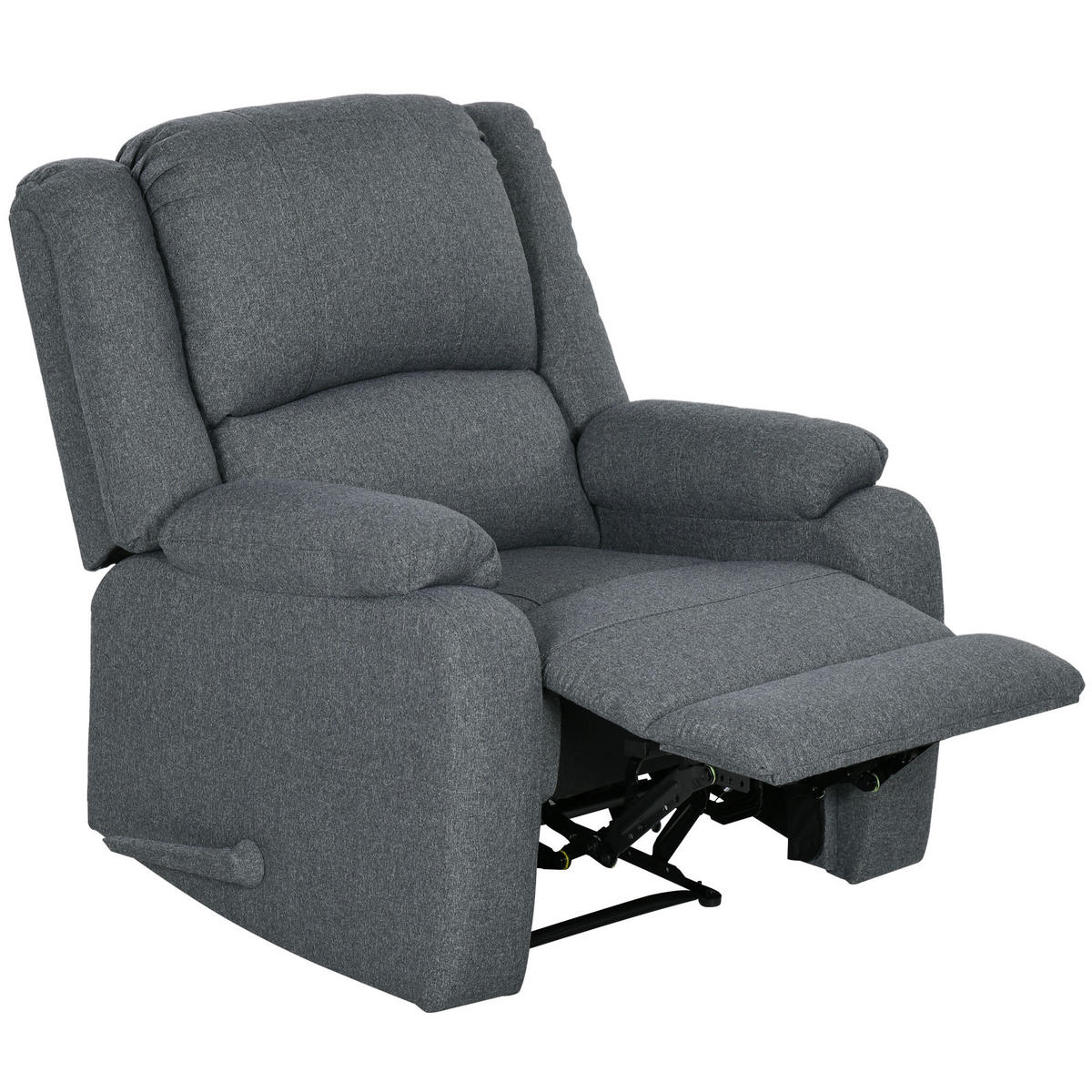 RELAXSESSEL DE-06368 2-fach verstellbare Lehne (148°), Fußstütze Grau - Dunkelgrau, Textil/Metall (96/98/87cm) - ComfortXL