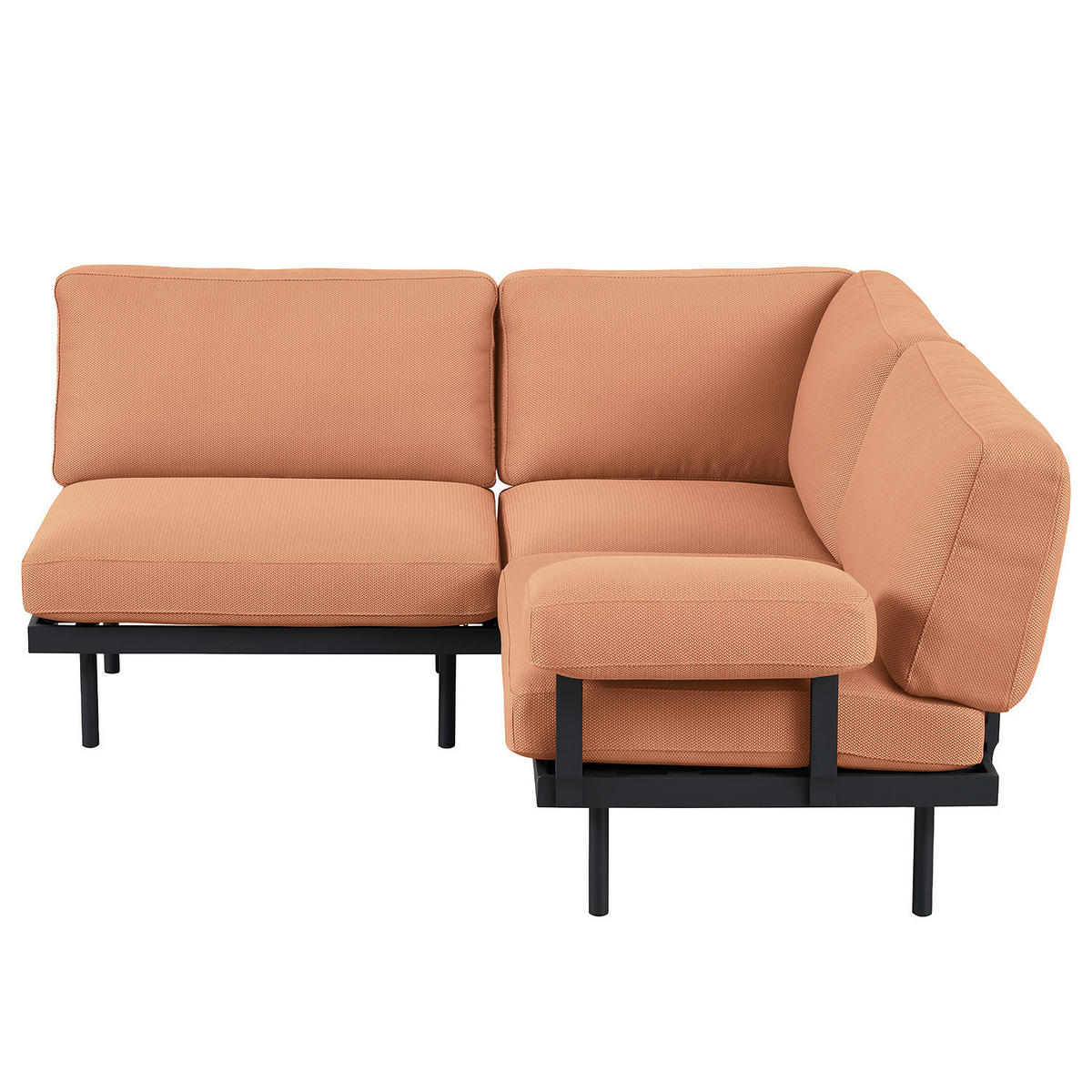 OUTDOOR-ECKSOFA - Rosa, Textil/Metall (172/80/186cm) - home24