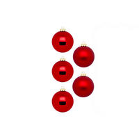 WEIHNACHTSORNAMENTE 30er-Set Ornamente rot matt / glänzend 6 cm - Rot, Glas (6/6/6cm) - LAALU