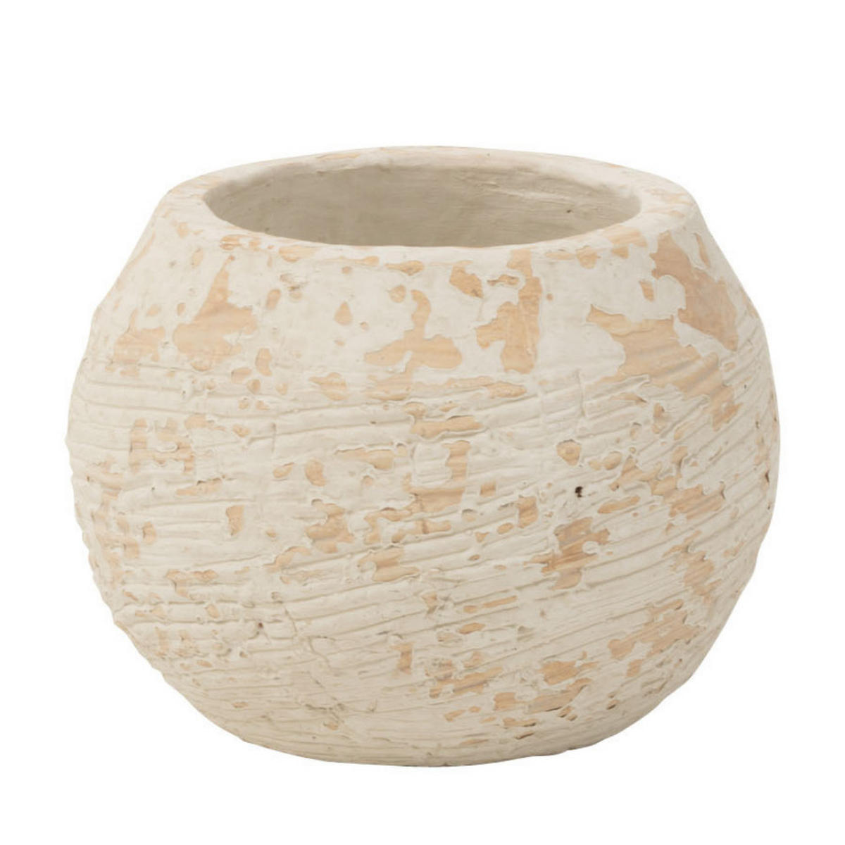 BLUMENTOPF RUSTIKAL - Zement - Beige - S - Ø 17 cm - Beige, Stein (17/13cm) - J-Line
