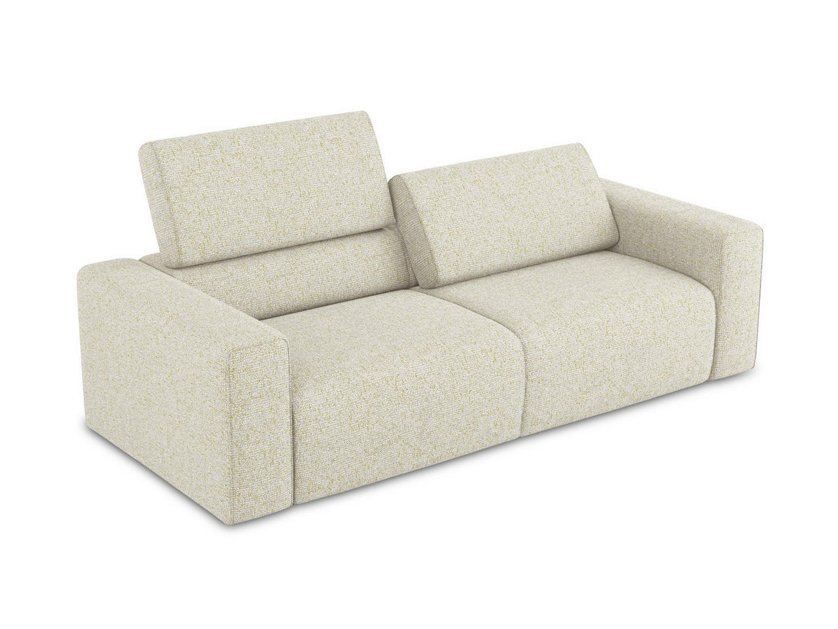 3-SITZER SOFA Strukturstoff Stoff Beige - Beige/Creme, Kunststoff/Textil (224/80/103cm) - Makamii