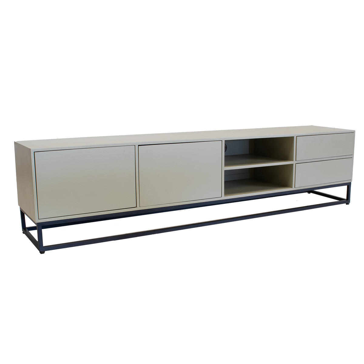 TV-MÖBEL aus Mangoholz 210cm, taupe - Taupe, Holz (210/50/42cm) - Giga Meubel
