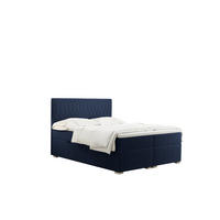 BOXBETT Mit Bettkasten Matratze Topper RIMINI Stoff Riviera Blau 140x200 cm H2-Pocket - Blau, Holz/Textil (140/200cm) - Kaiser Möbel