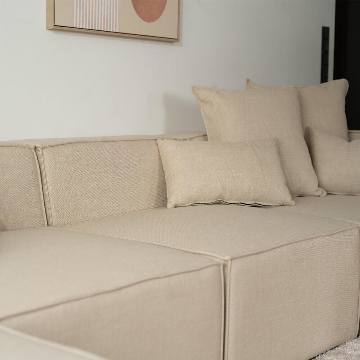 SOFA VERONA M - Beige, M - Beige, Kunststoff/Textil (327/70/120cm) - Home Deluxe