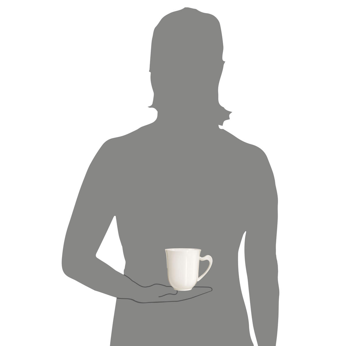 KAFFEEBECHER PARIS - 6 teilig Füllmenge 330 ml aus Porzellan - Weiß, Keramik (29.5/13.25/22cm) - Sänger