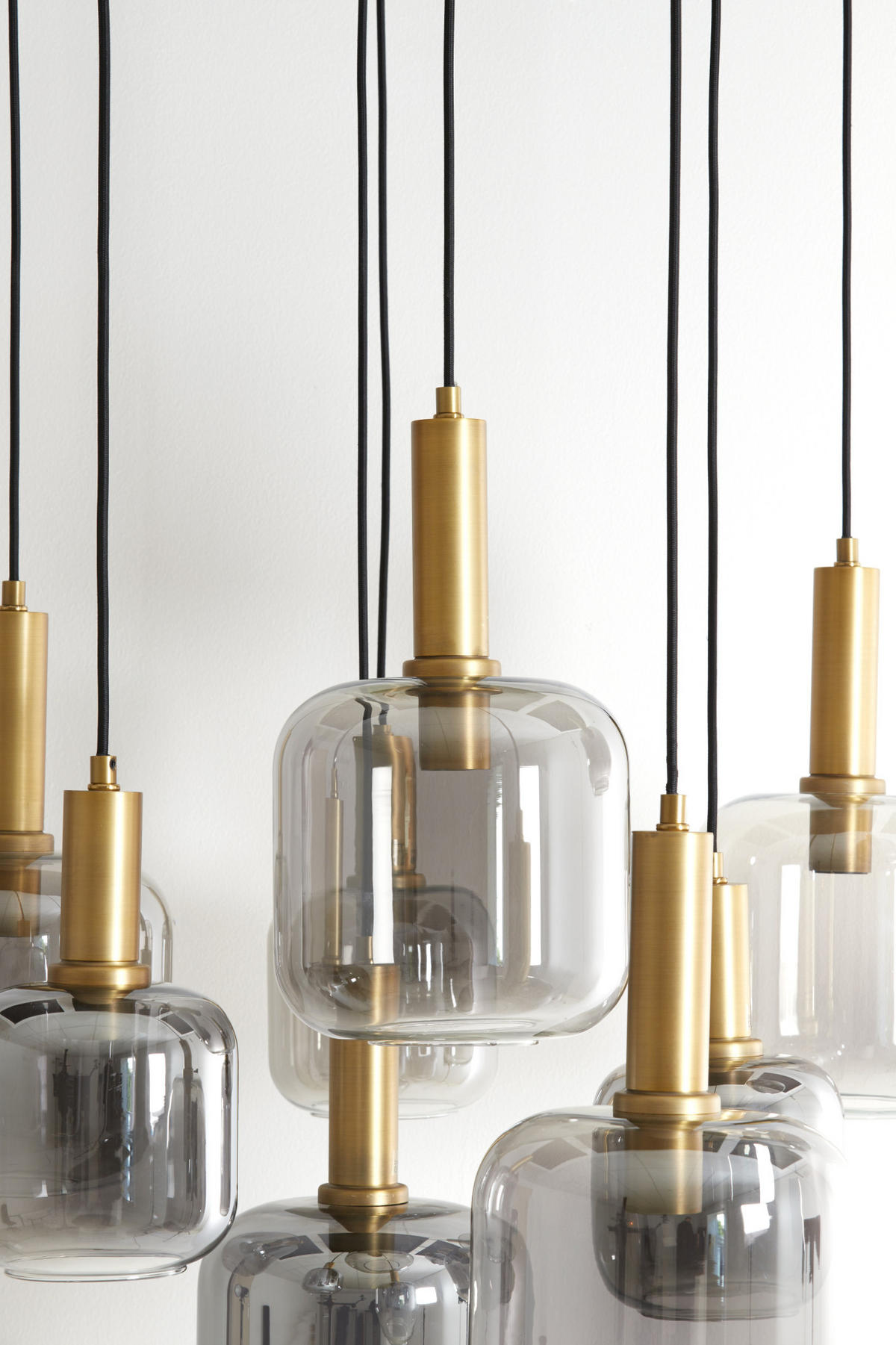 HÄNGELAMPE Lekar Bronze Ø83,5/79,5 cm - Bronzefarben, Glas (83.5/83.5/79.5cm) - Light & Living